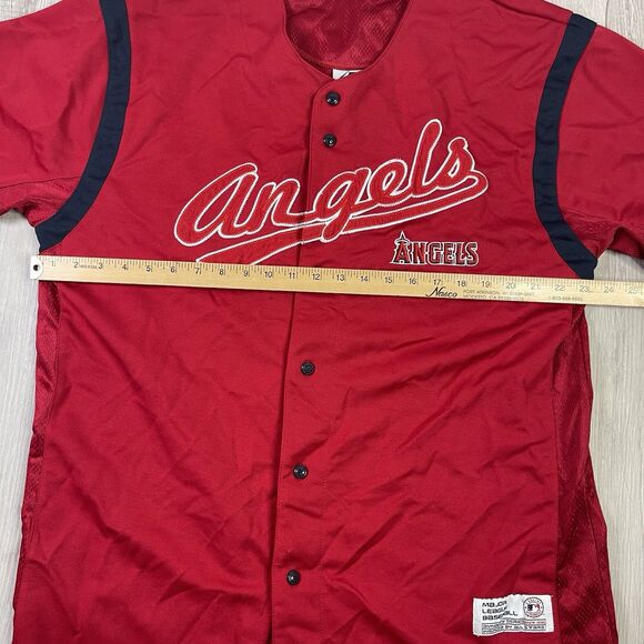 Vintage Dynasty MLB Anaheim Angels Men's Baseball Jersey Size XL Red Baseball RB - Picture 11 of 12